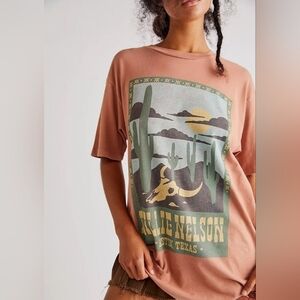 Free People Daydreamer Brown Willie Nelson Graphic T-Shirt Size XS Like New